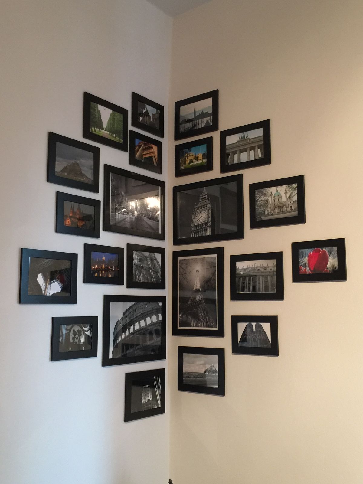 Corner frame gallery wall